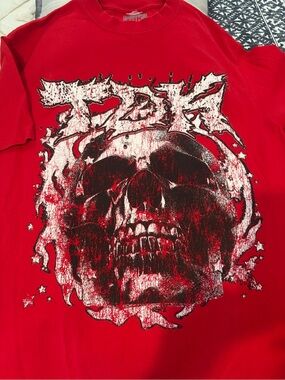 Unbranded Red Short Sleeve Skull Graphic Tee